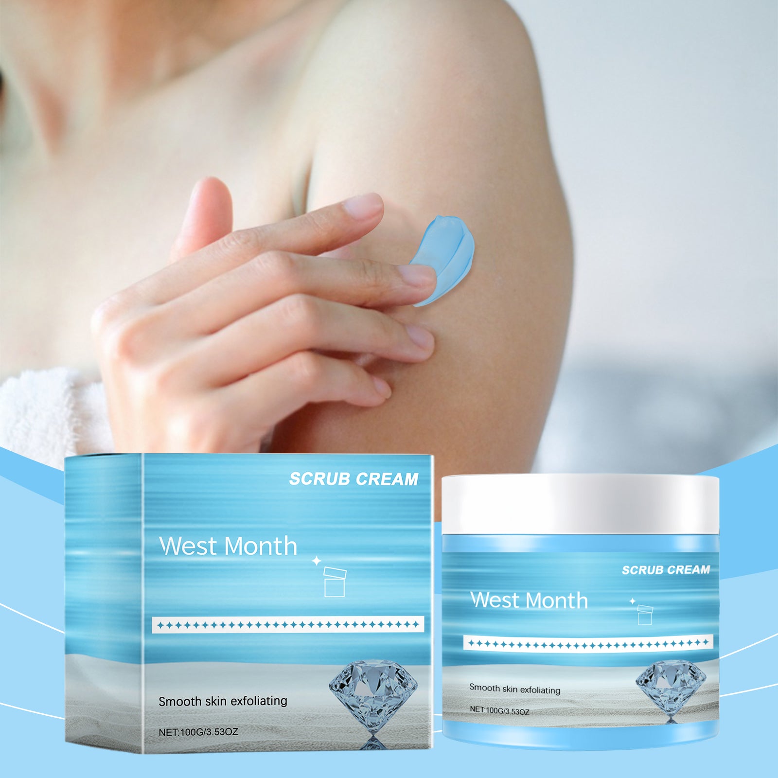 West&Month Exfoliating Body Scrub, Clear Skin, Remove Dead Skin, Smooth And Brightening Skin Scrub